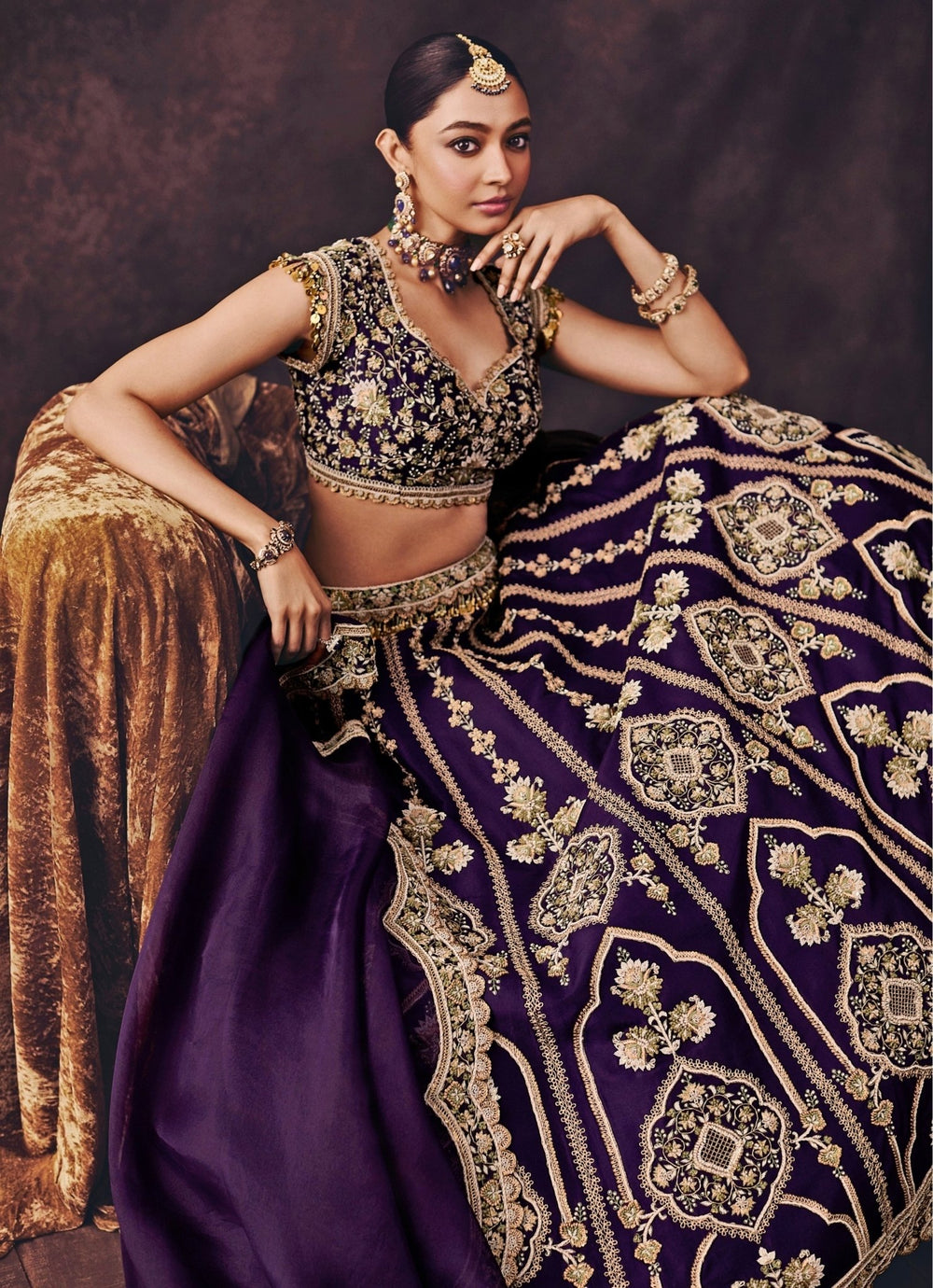 Prisho Purple Silk Embroidered Lehenga SetFabilicious Fashion