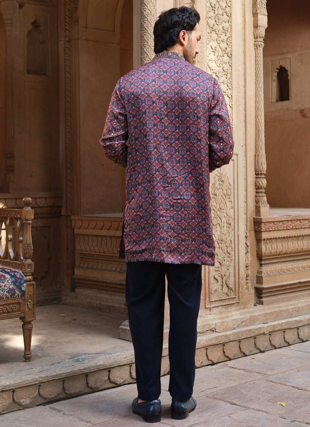 Darzi House Purplish Blue Modal Satin Kurta Set with DupattaFabilicious Fashion