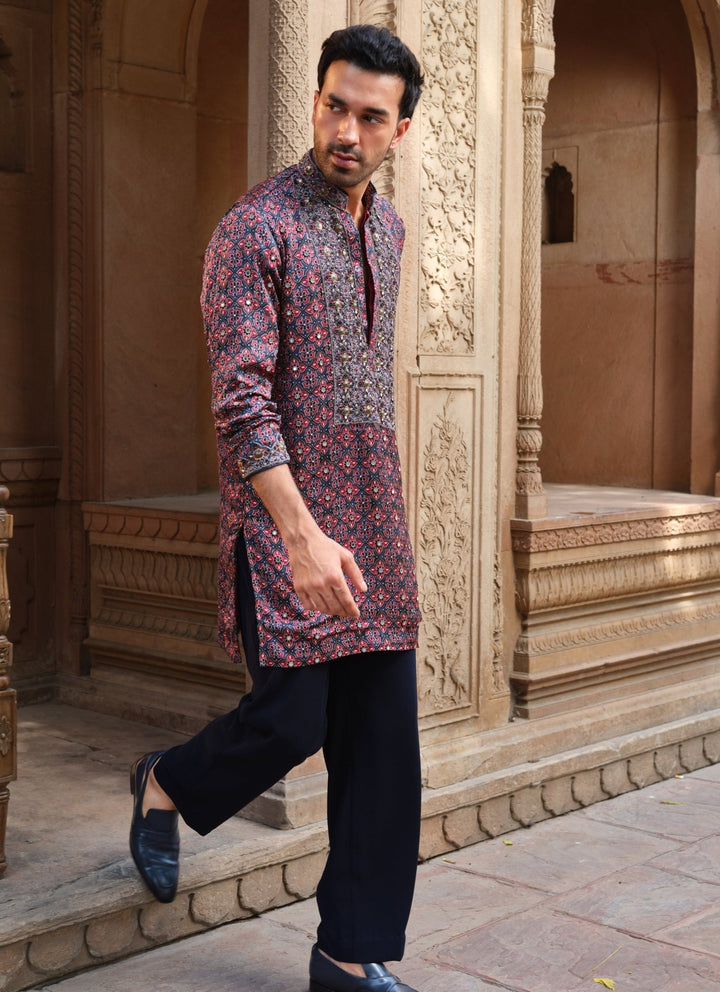 Darzi House Purplish Blue Modal Satin Kurta Set with DupattaFabilicious Fashion