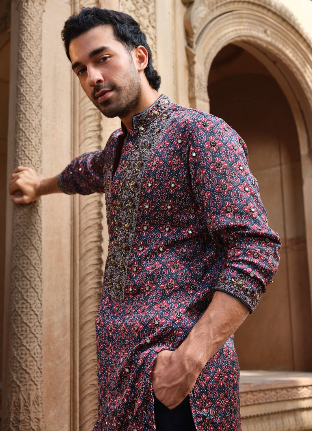 Darzi House Purplish Blue Modal Satin Kurta Set with DupattaFabilicious Fashion