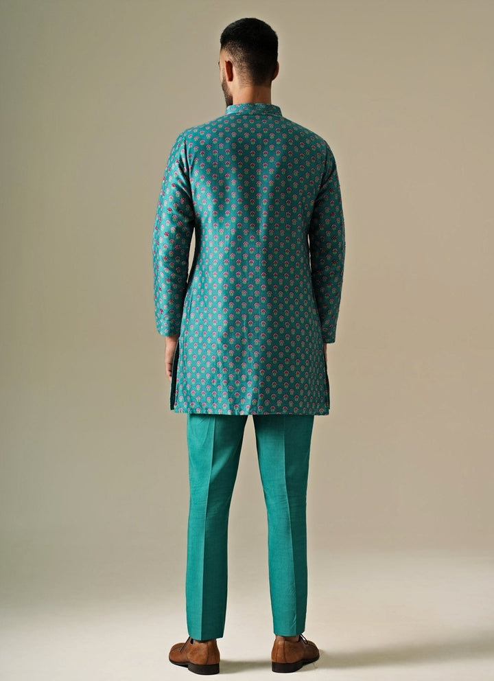 Darzi House Rama Green Chanderi Cotton Kurta SetFabilicious Fashion