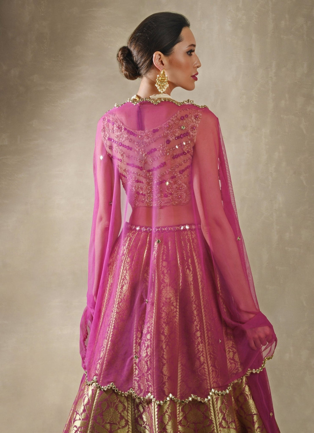 Rani Pink Banarasi Lehenga Renee Label - Fabilicious Fashion