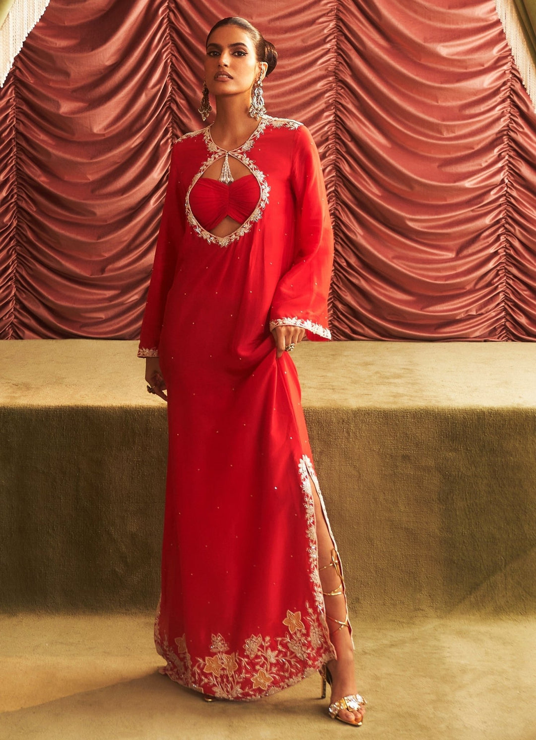 Rani Pink Embroidered Kurta With Bralette Seema Thukral - Fabilicious Fashion