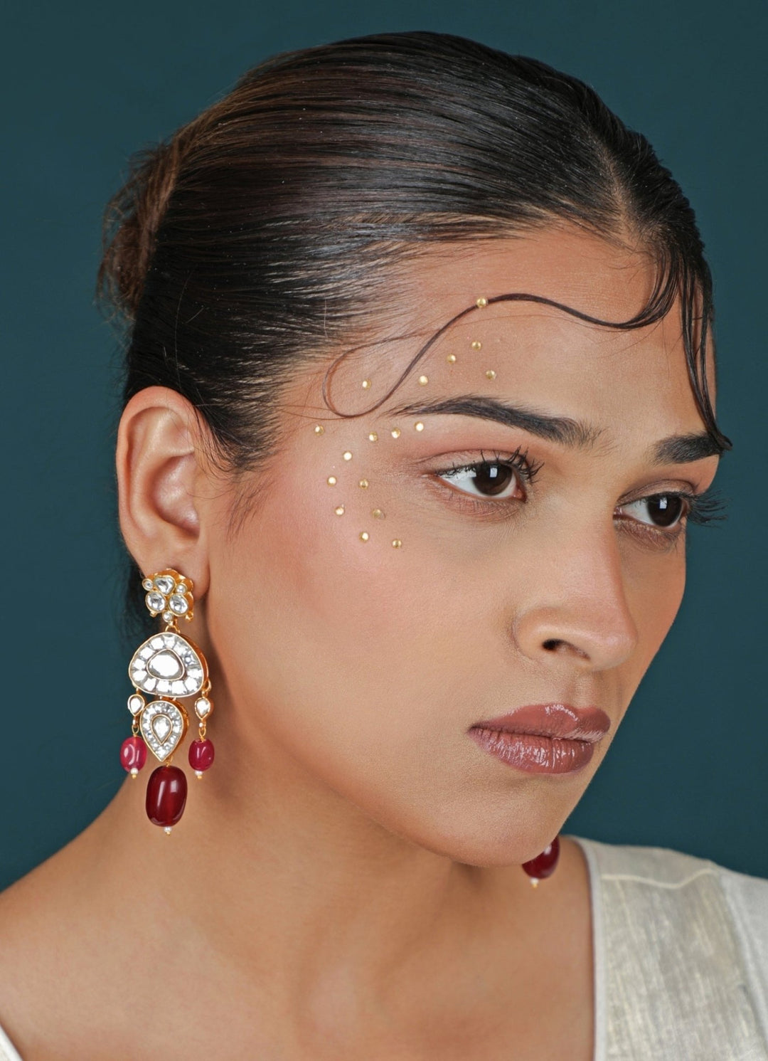 Riana Jewellery Rani Pink Matte Gold Choker SetFabilicious Fashion