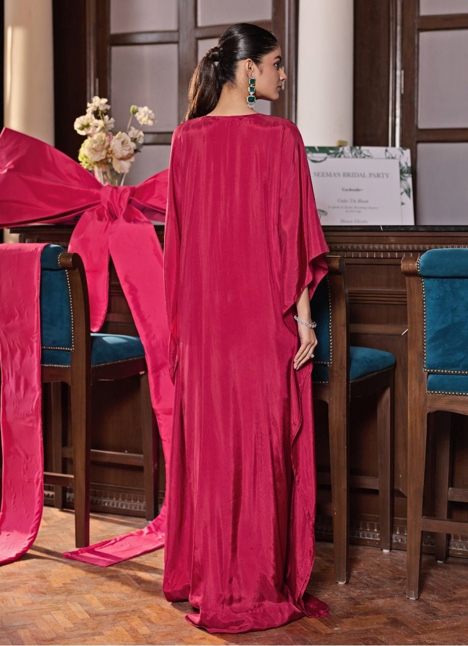 Rani Pink Silk Kaftan Seema Thukral - Fabilicious Fashion