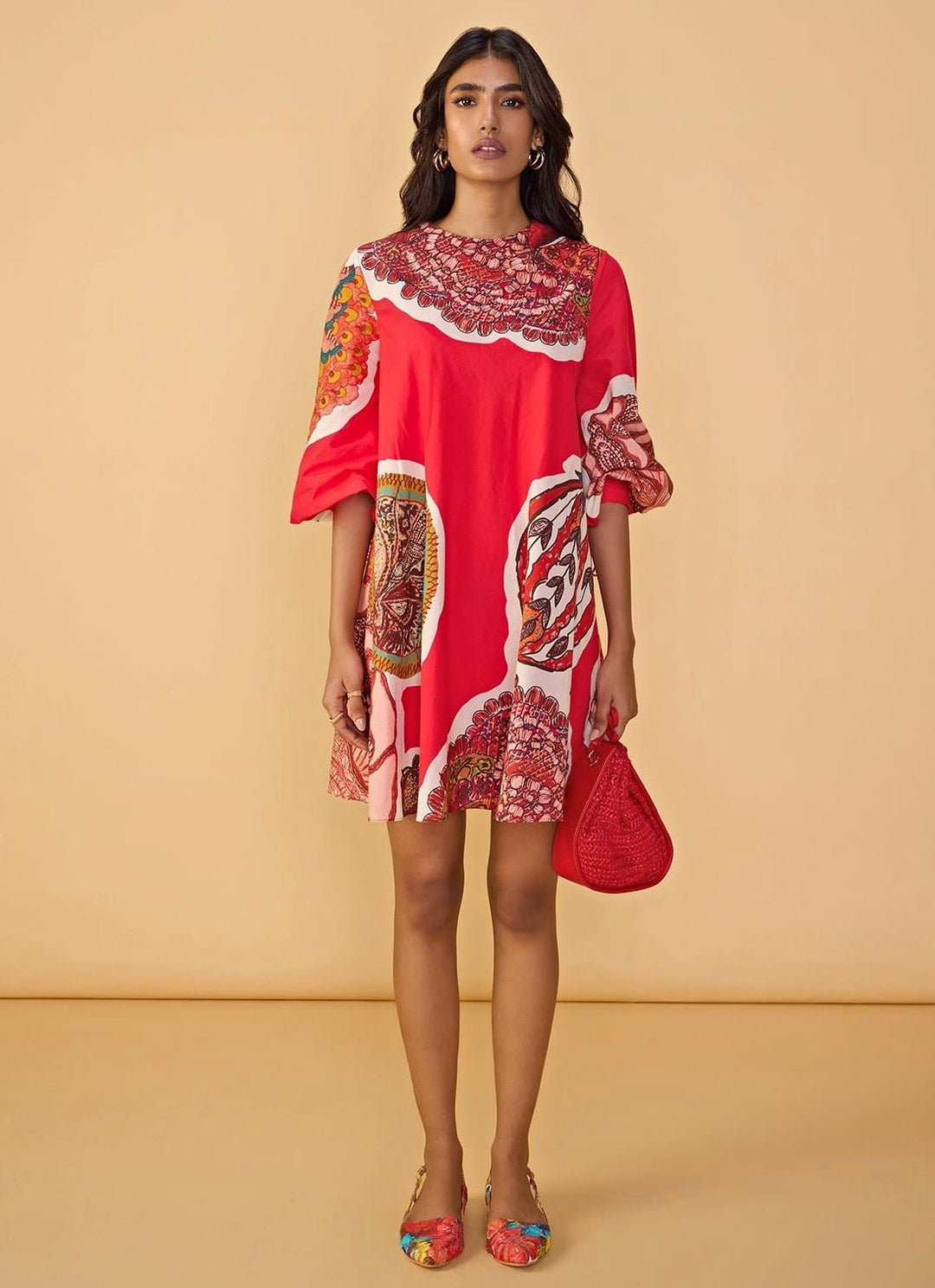 Saaksha &amp; Kinni Red Abstract Print DressFabilicious Fashion