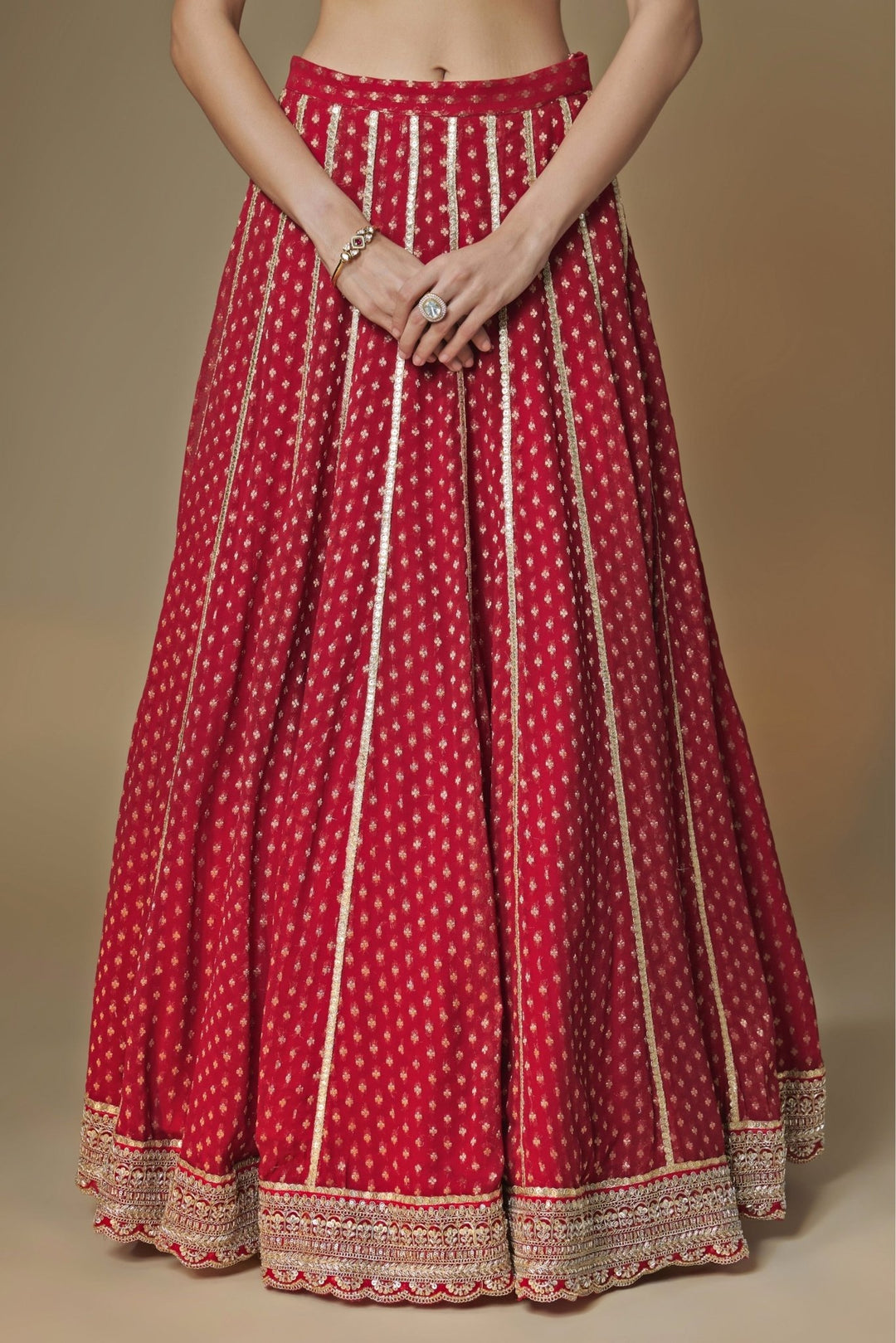 Renee Label Red Banarasi Georgette Lehenga SetFabilicious Fashion