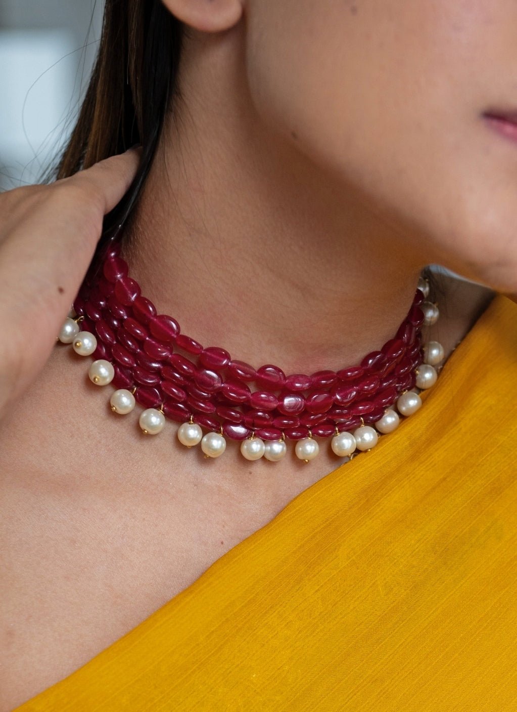 Do Taara Red Choker NecklaceFabilicious Fashion