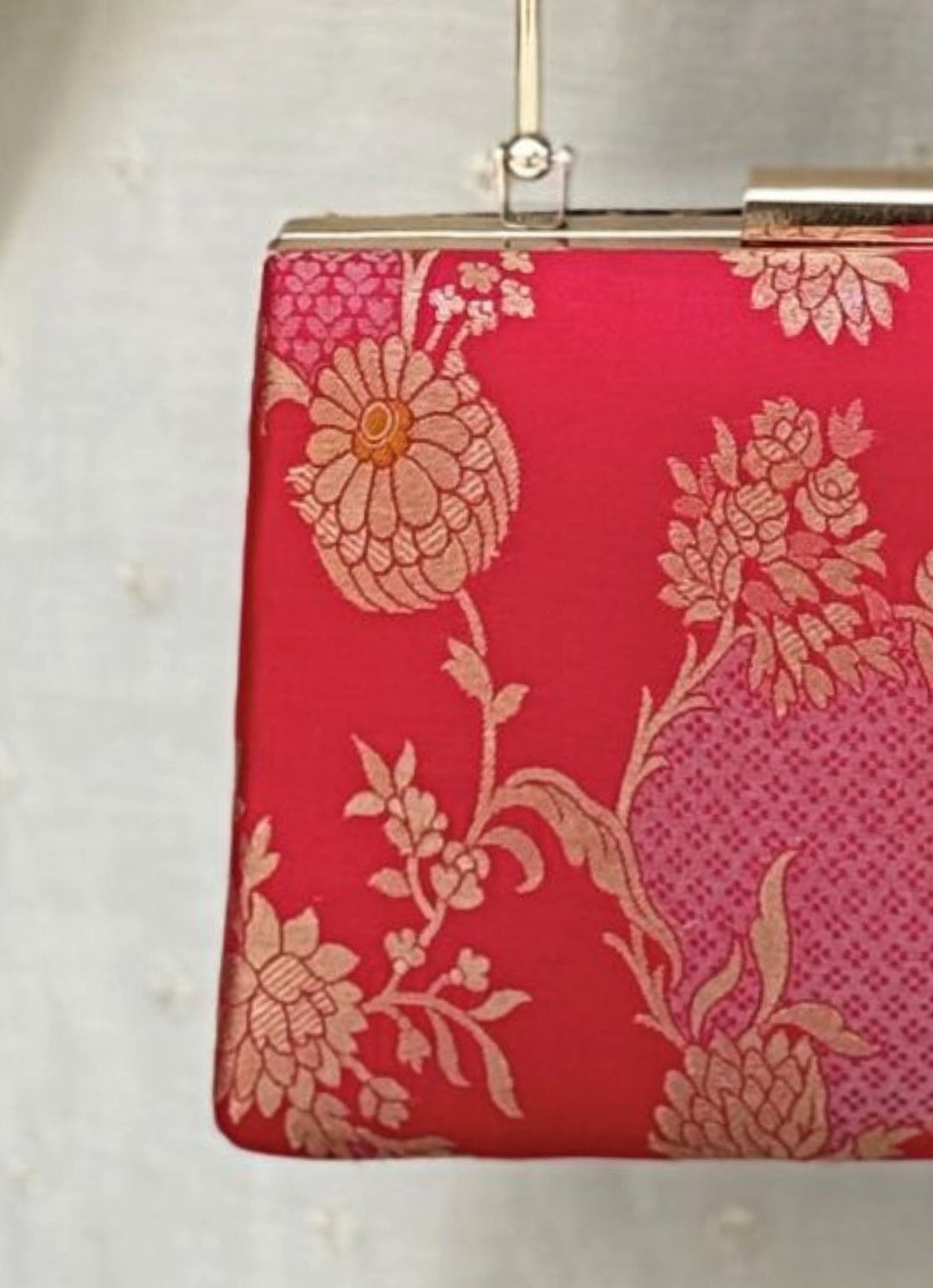 Amyra Red Cotton Silk ClutchFabilicious Fashion