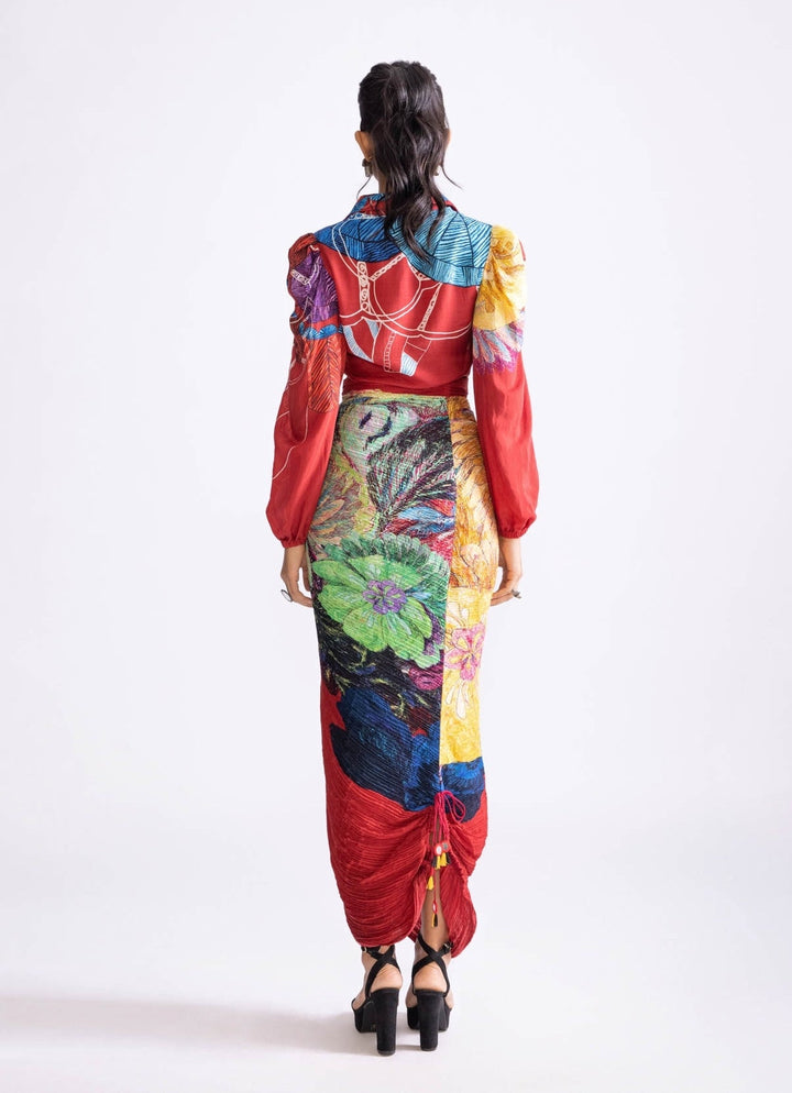 Red Daisy Print Co Ord Set Saaksha & Kinni - Fabilicious Fashion