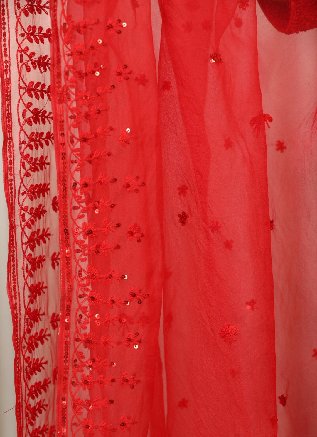 Red Embroidered Peplum Kurta Sharara Set Esha Koul - Fabilicious Fashion