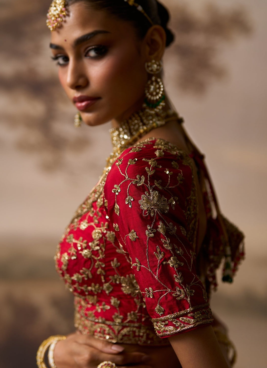 Angad Singh Red Embroidered Raw Silk Bridal Lehenga SetFabilicious Fashion