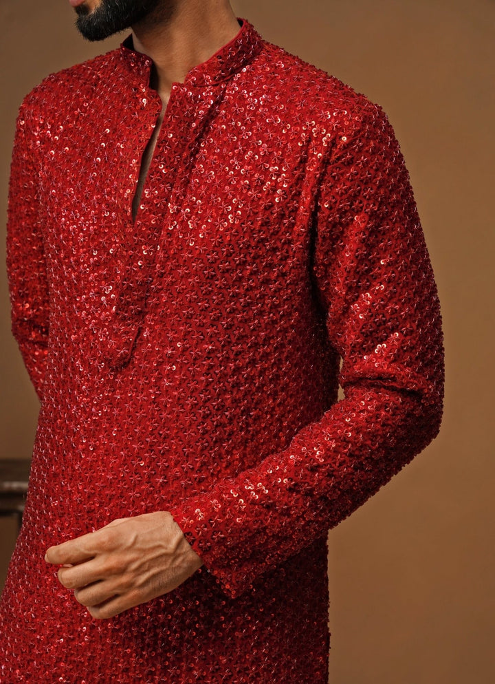 Kalpraag Red Georgette Short Kurta SetFabilicious Fashion