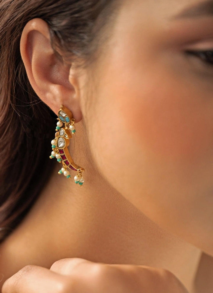 Do Taara Red Kundan EarringsFabilicious Fashion