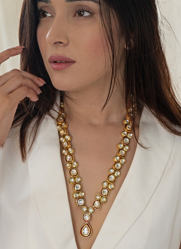 Do Taara Red Kundan NecklaceFabilicious Fashion