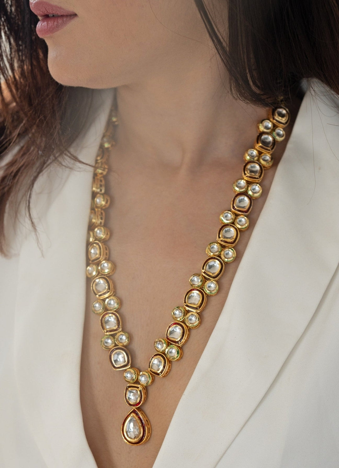 Do Taara Red Kundan NecklaceFabilicious Fashion