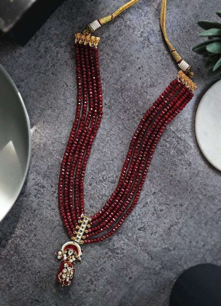 Do Taara Red Kundan NecklaceFabilicious Fashion