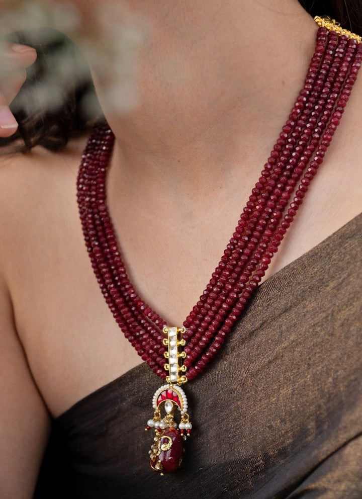 Do Taara Red Kundan NecklaceFabilicious Fashion