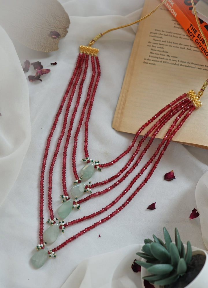 Do Taara Red Multilayered NecklaceFabilicious Fashion