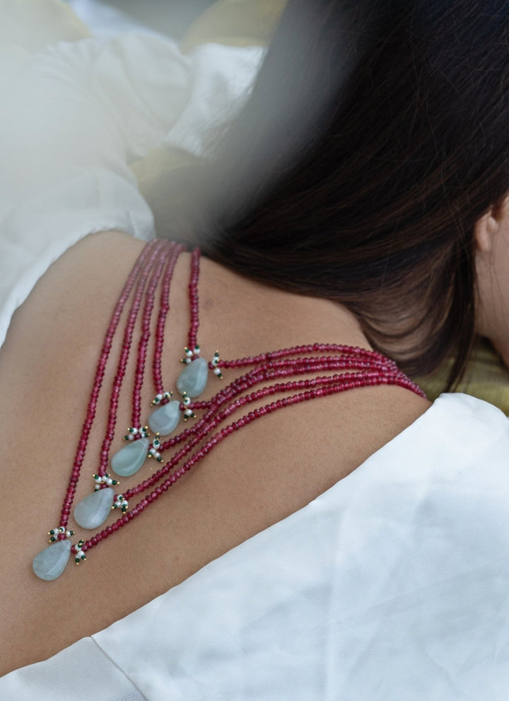 Do Taara Red Multilayered NecklaceFabilicious Fashion
