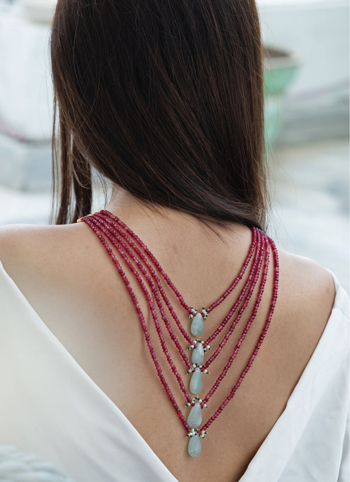 Do Taara Red Multilayered NecklaceFabilicious Fashion