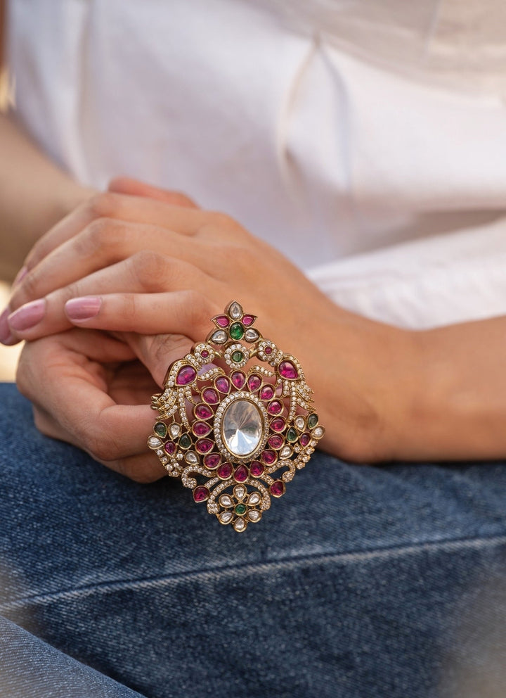Do Taara Red Polki BroochFabilicious Fashion