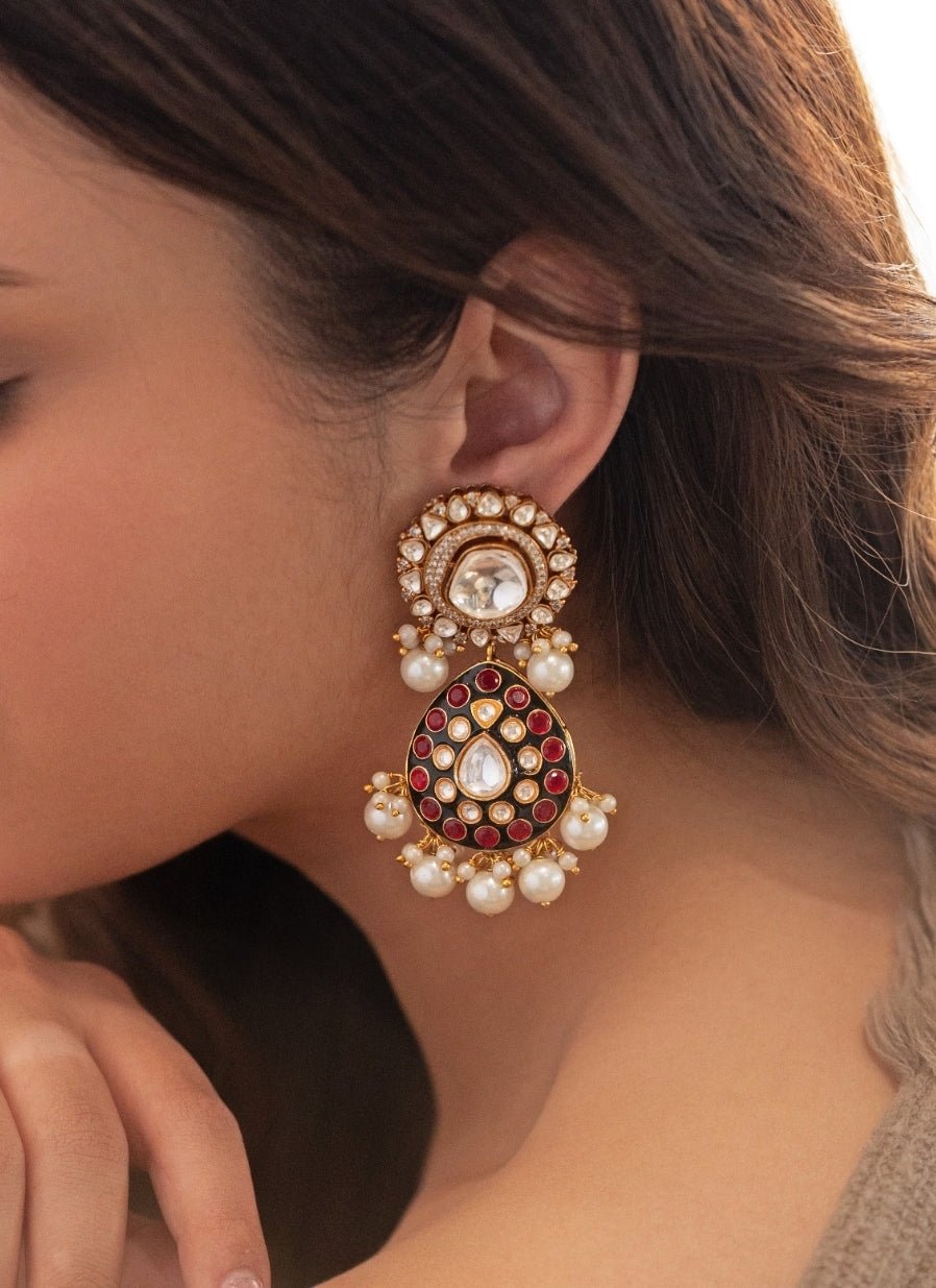Do Taara Red Polki EarringsFabilicious Fashion