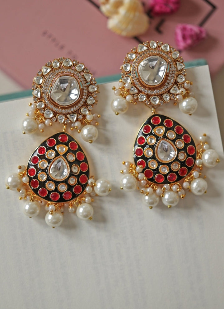 Do Taara Red Polki EarringsFabilicious Fashion