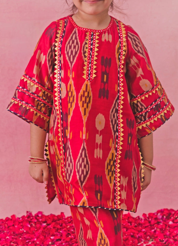 Chotibuti Red Printed Chanderi Co - Ord SetFabilicious Fashion