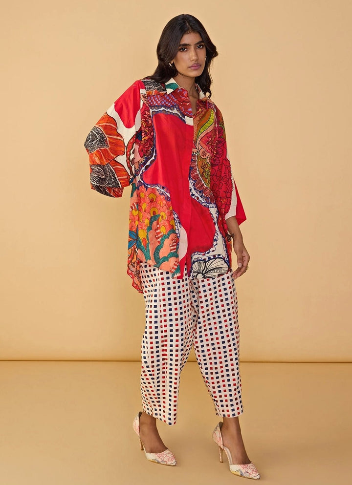 Red Printed Tunic Saaksha &amp; Kinni - Fabilicious Fashion