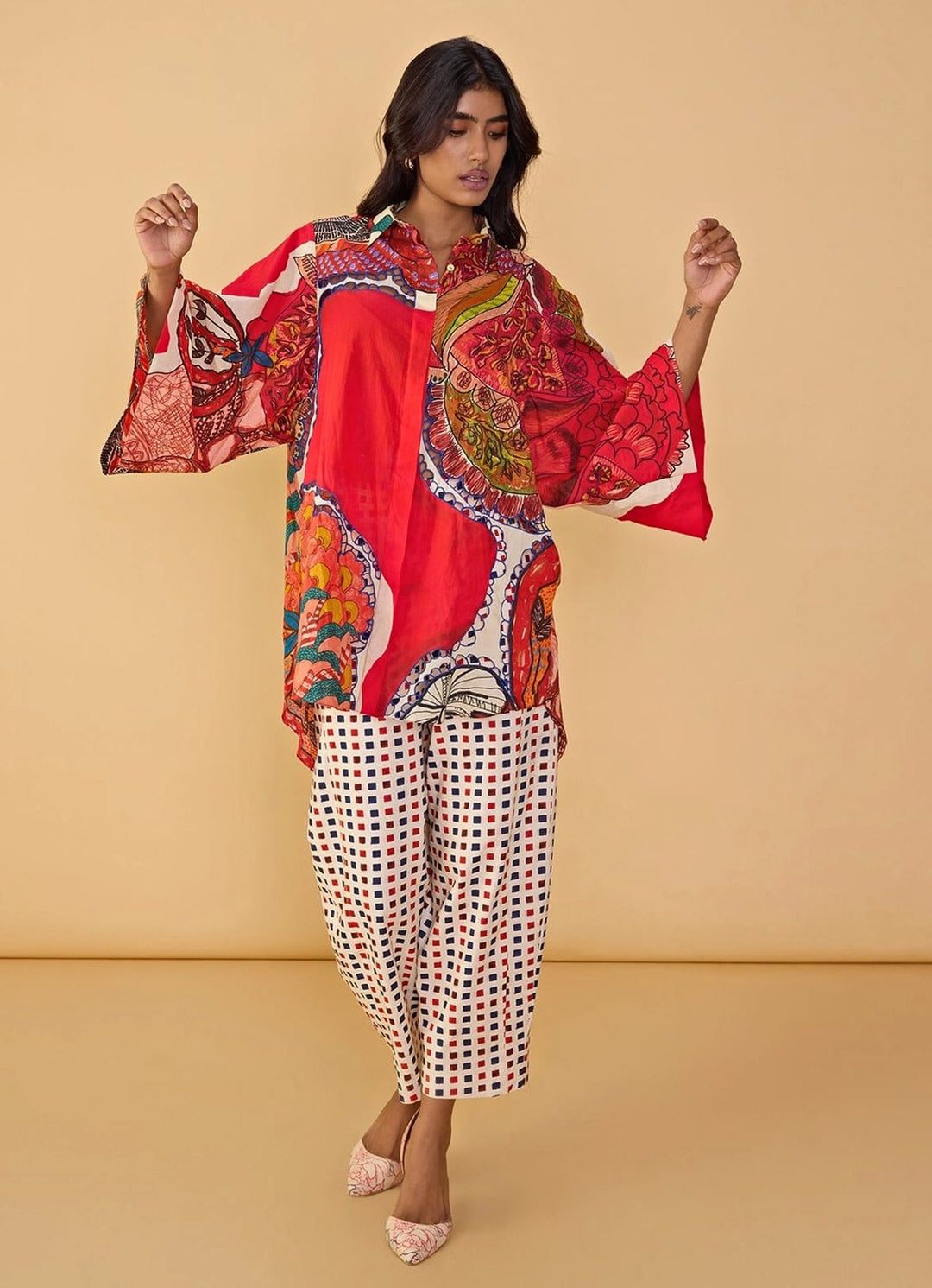 Red Printed Tunic Saaksha &amp; Kinni - Fabilicious Fashion