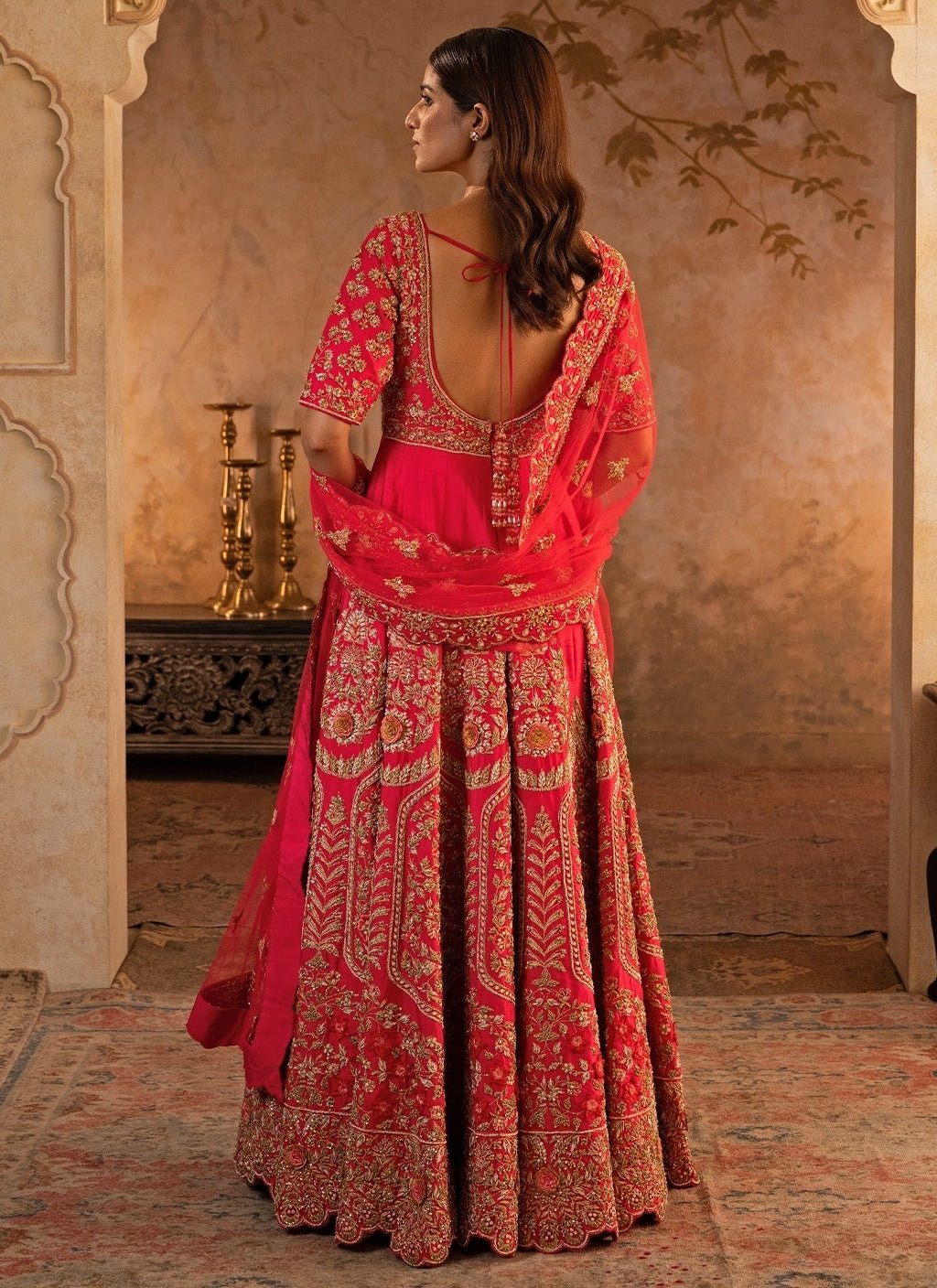 Angad Singh Red Raw Silk Anarkali SetFabilicious Fashion