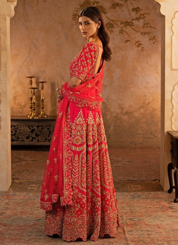 Angad Singh Red Raw Silk Anarkali SetFabilicious Fashion