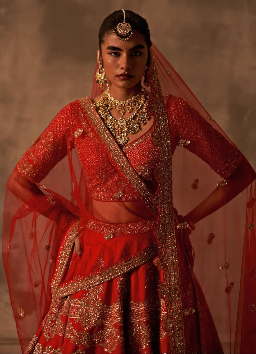 Angad Singh Red Raw Silk Bridal Lehenga Set With Double DupattaFabilicious Fashion