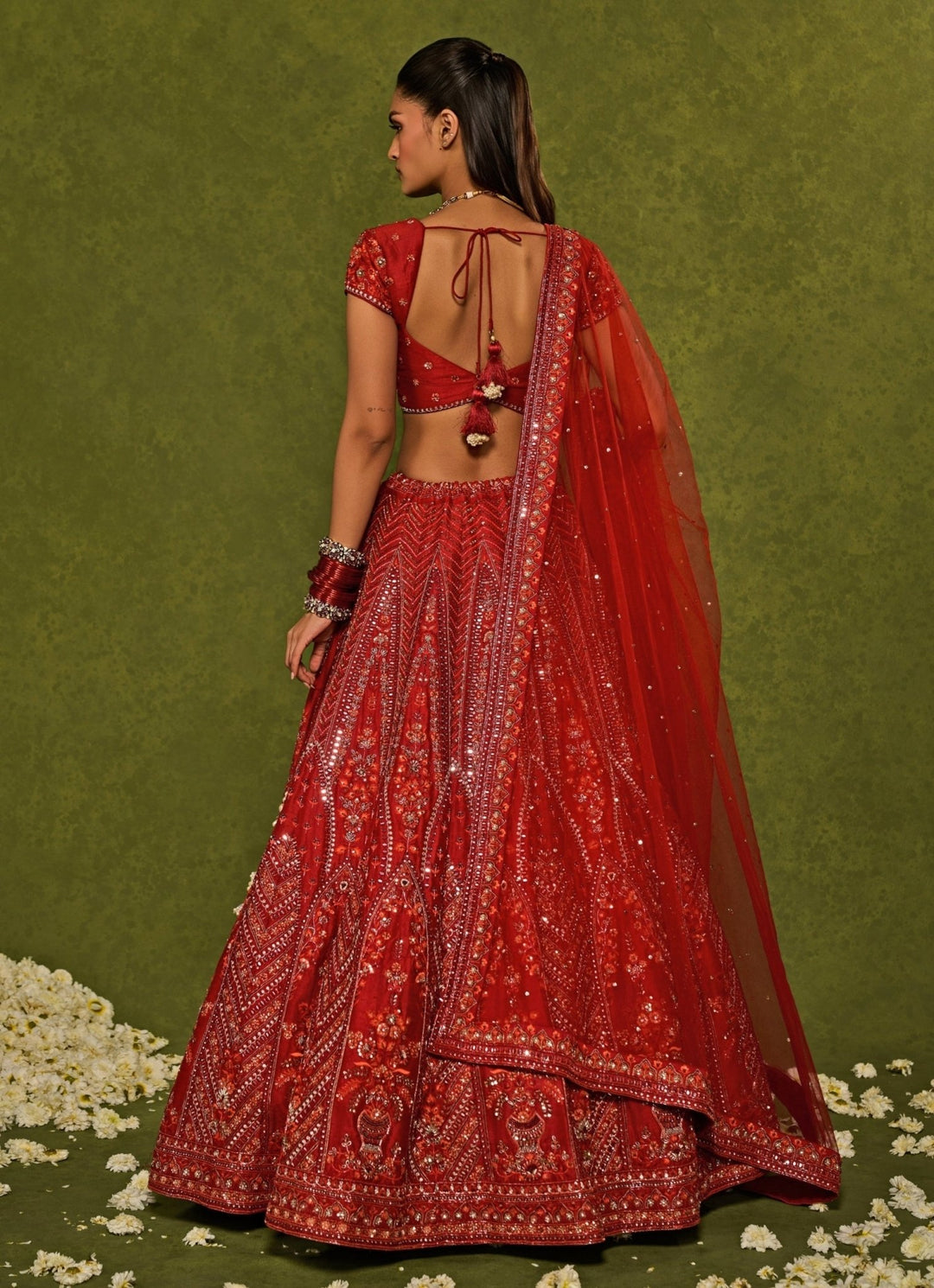 Red Raw Silk Bridal Lehenga Chamee & Palak - Fabilicious Fashion