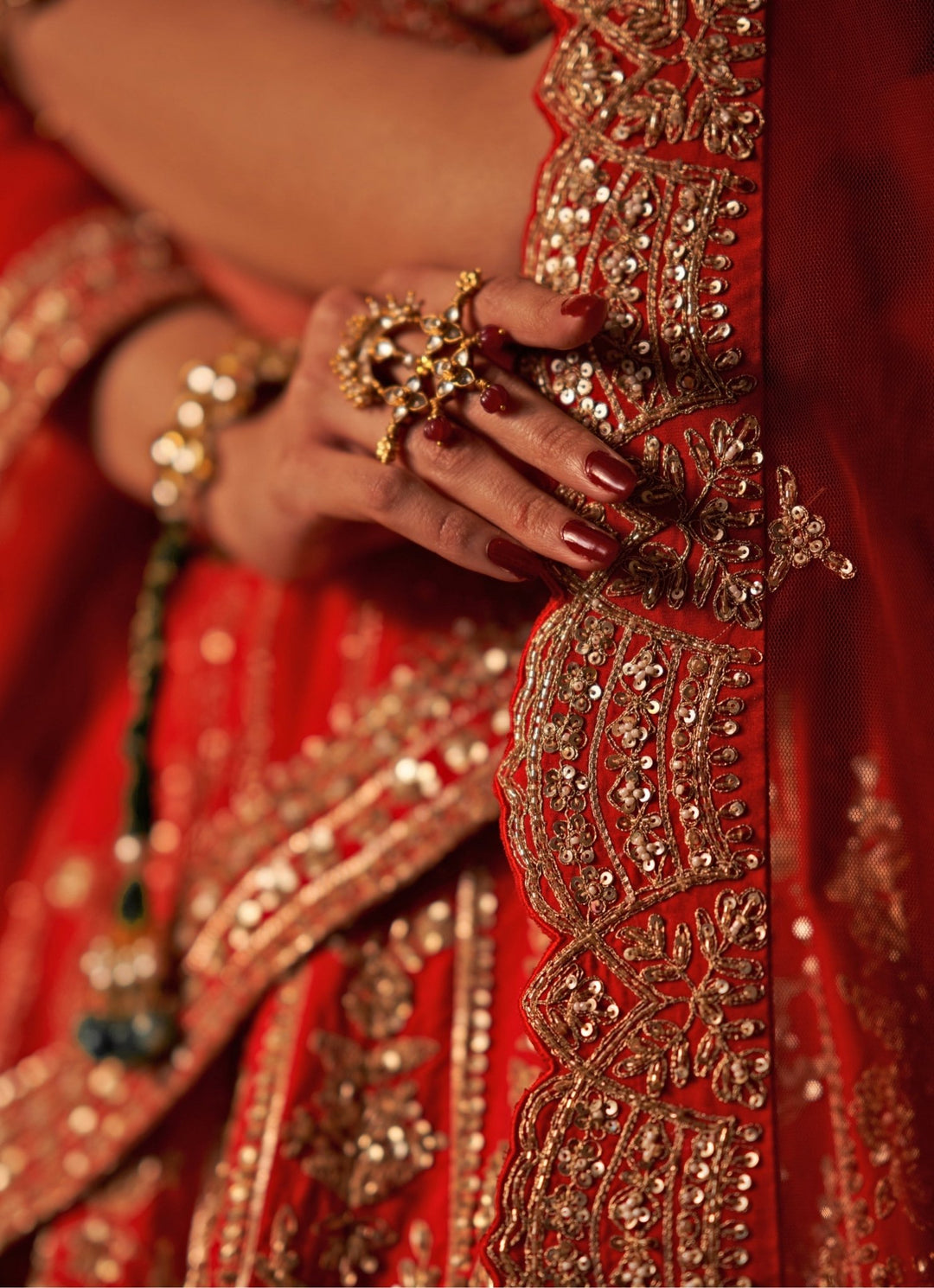 Angad Singh Red Raw Silk Double Dupatta Lehenga SetFabilicious Fashion