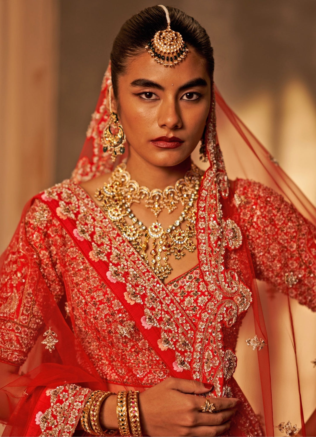 Angad Singh Red Raw Silk Lehenga Set With Double DupattaFabilicious Fashion