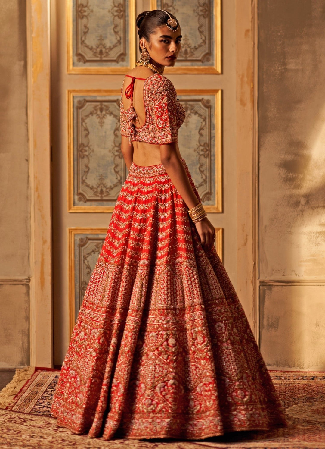 Angad Singh Red Raw Silk Lehenga Set With Double DupattaFabilicious Fashion