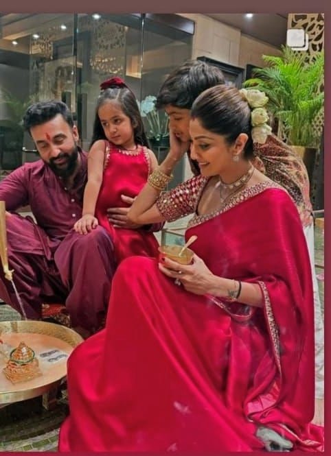 Red Satin Saree With Embroidered Mirror Blouse Vvani By Vani Vats - Fabilicious Fashion