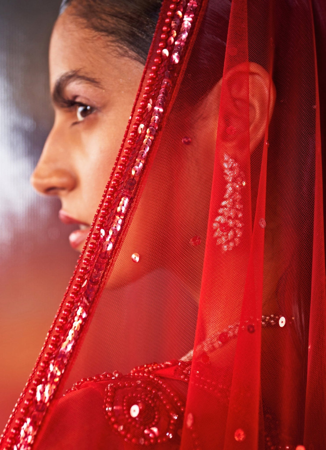 Red Sequins Embroidered Bridal Lehenga Angad Singh - Fabilicious Fashion