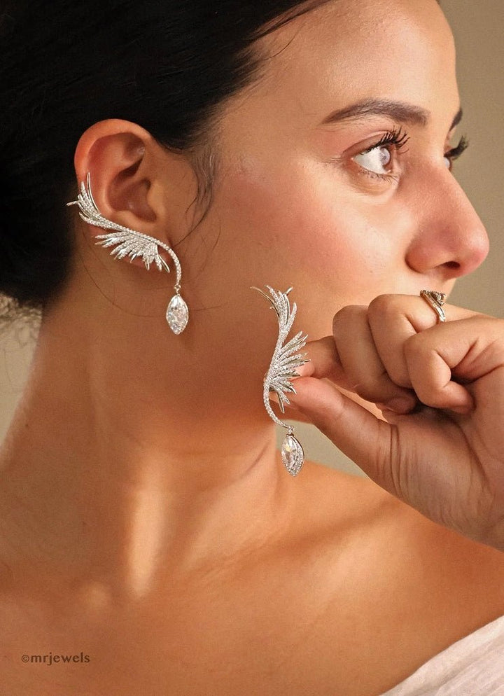 Mr Jewels Rhodium Plated Diamond And Zircon Ear CuffsFabilicious Fashion