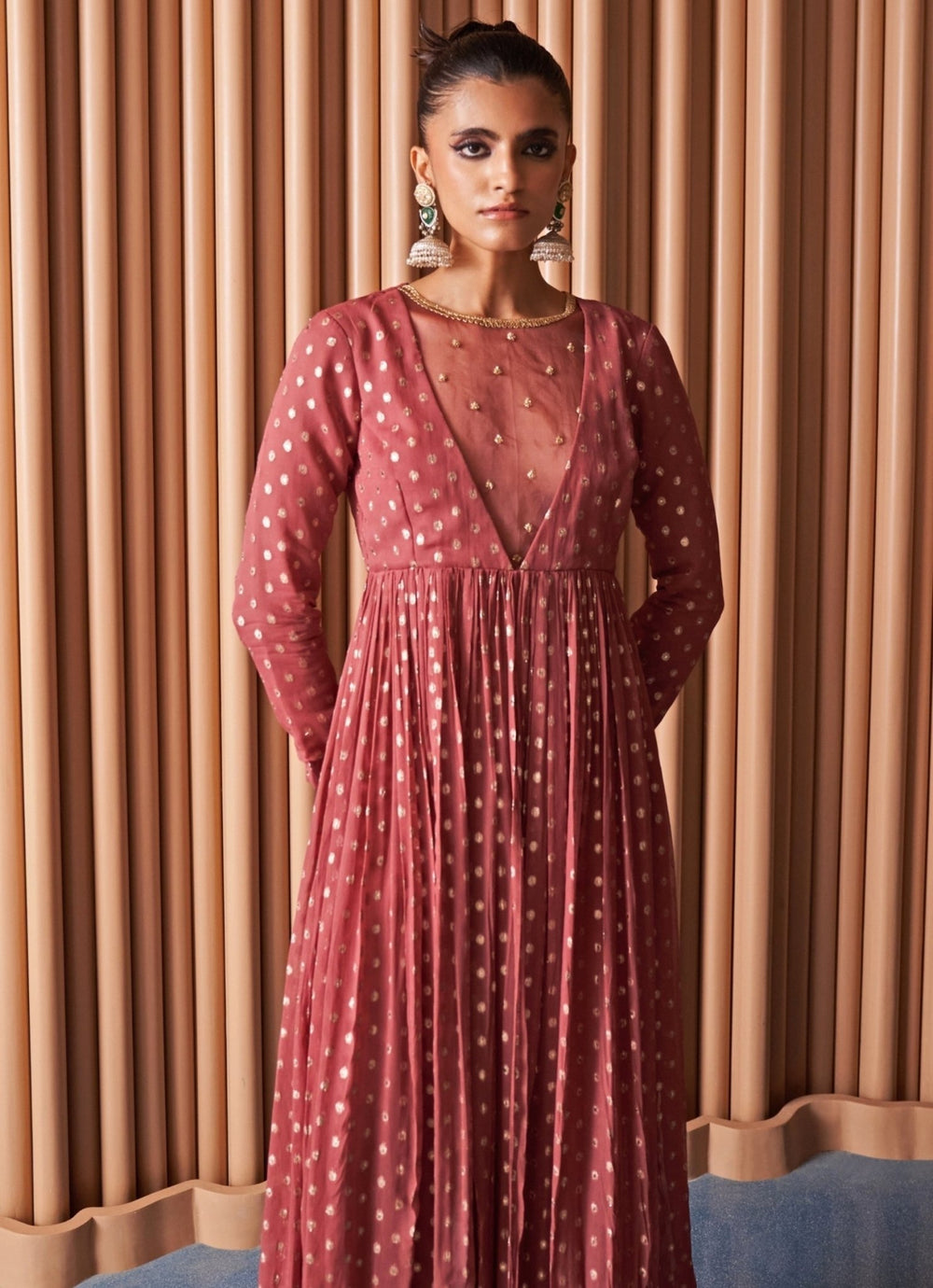 Rishi and Vibhuti Rose Pink Georgette Kurta Pants SetFabilicious Fashion
