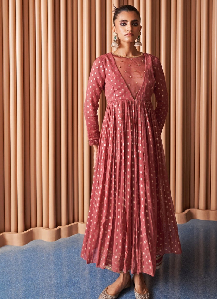 Rishi and Vibhuti Rose Pink Georgette Kurta Pants SetFabilicious Fashion