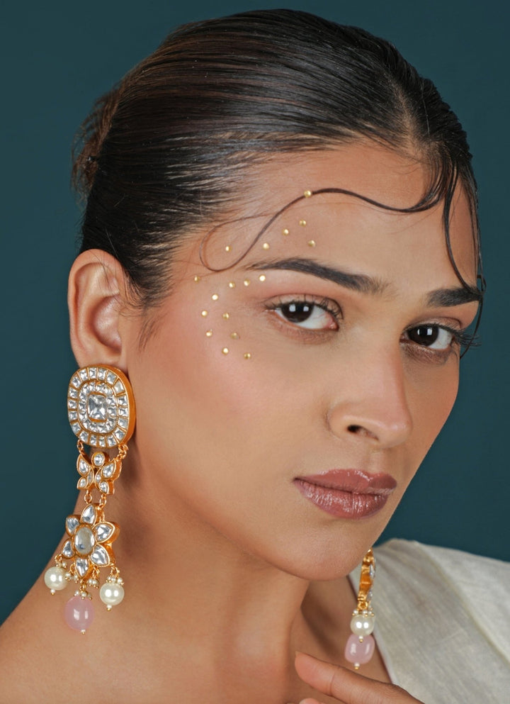 Rose Pink Long Drop Earrings Riana Jewellery - Fabilicious Fashion