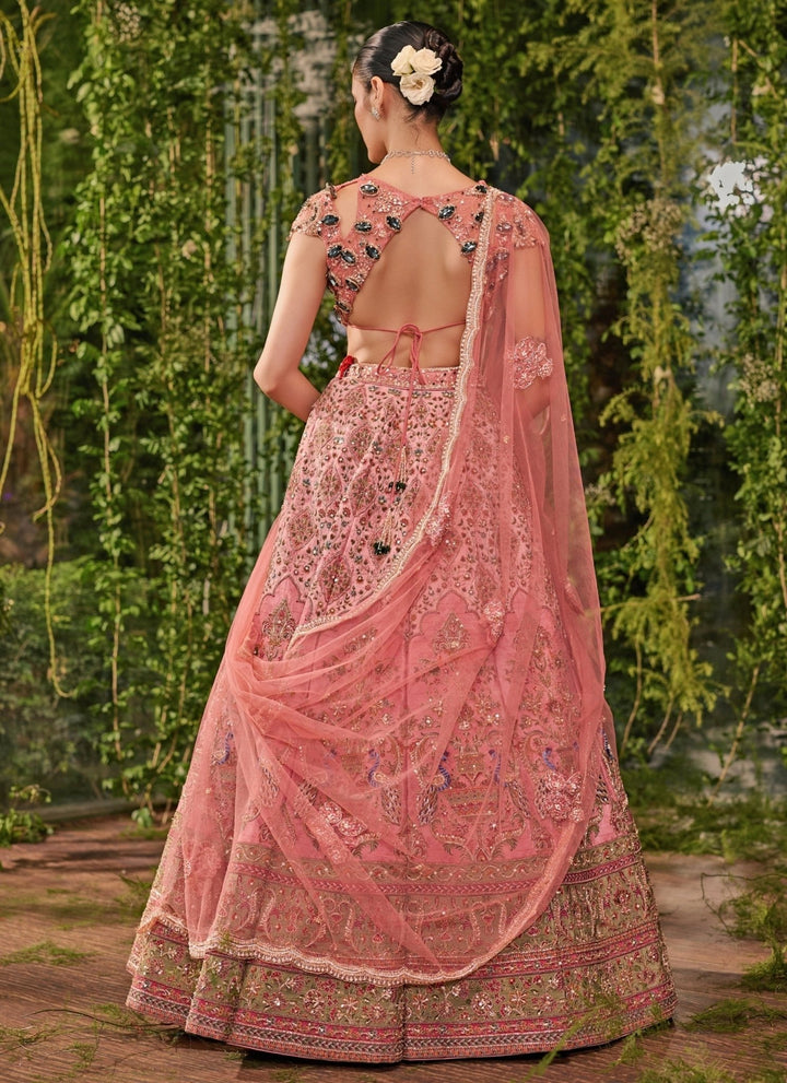 Jigar and Nikita Rose Pink Silk Bridal Lehenga SetFabilicious Fashion