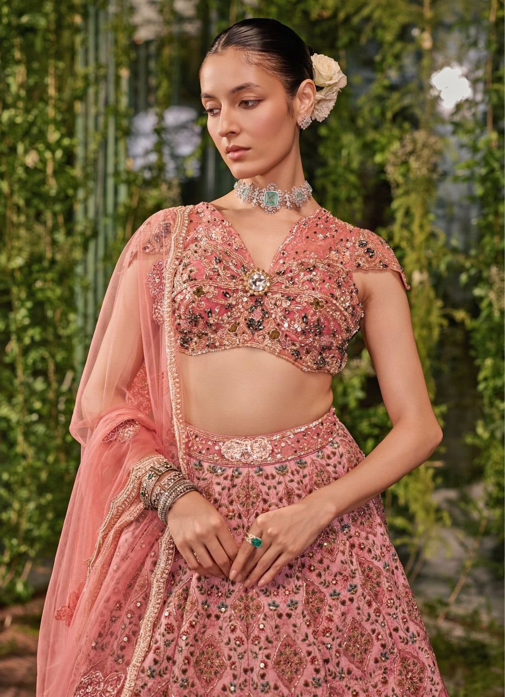 Jigar and Nikita Rose Pink Silk Bridal Lehenga SetFabilicious Fashion
