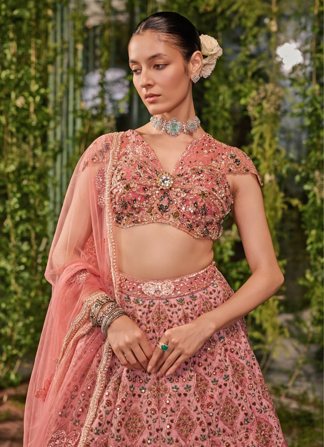 Jigar and Nikita Rose Pink Silk Bridal Lehenga SetFabilicious Fashion