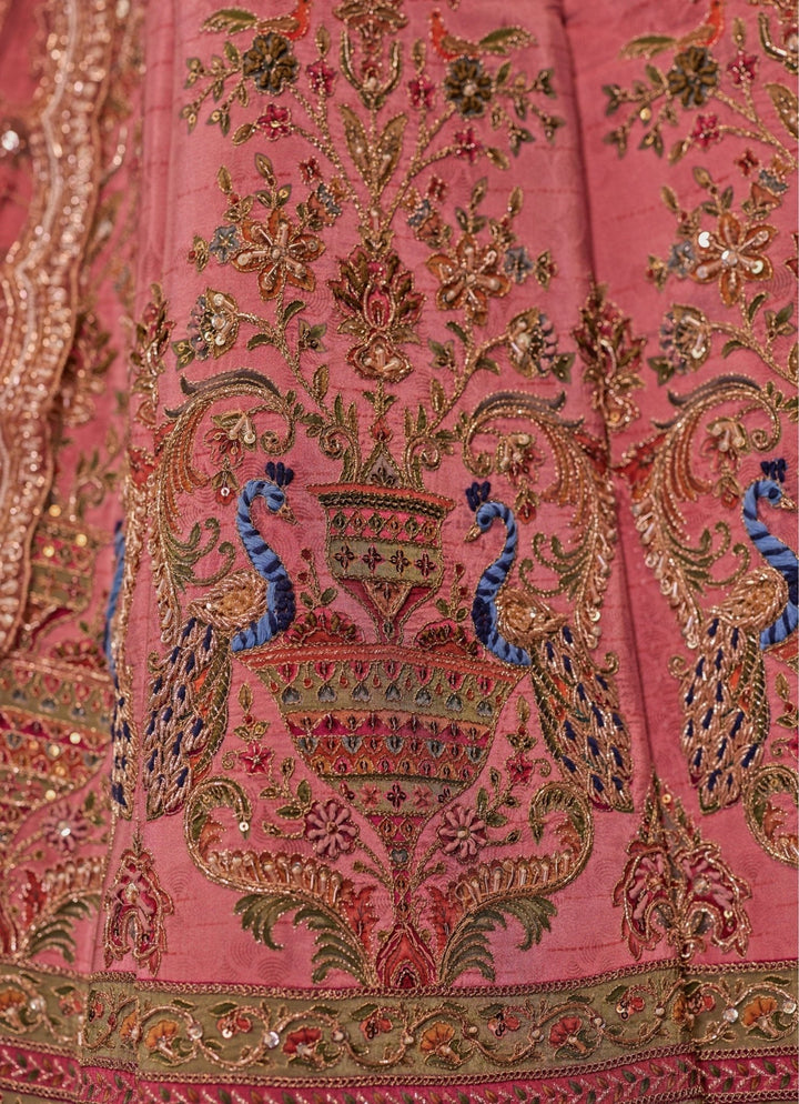 Jigar and Nikita Rose Pink Silk Bridal Lehenga SetFabilicious Fashion
