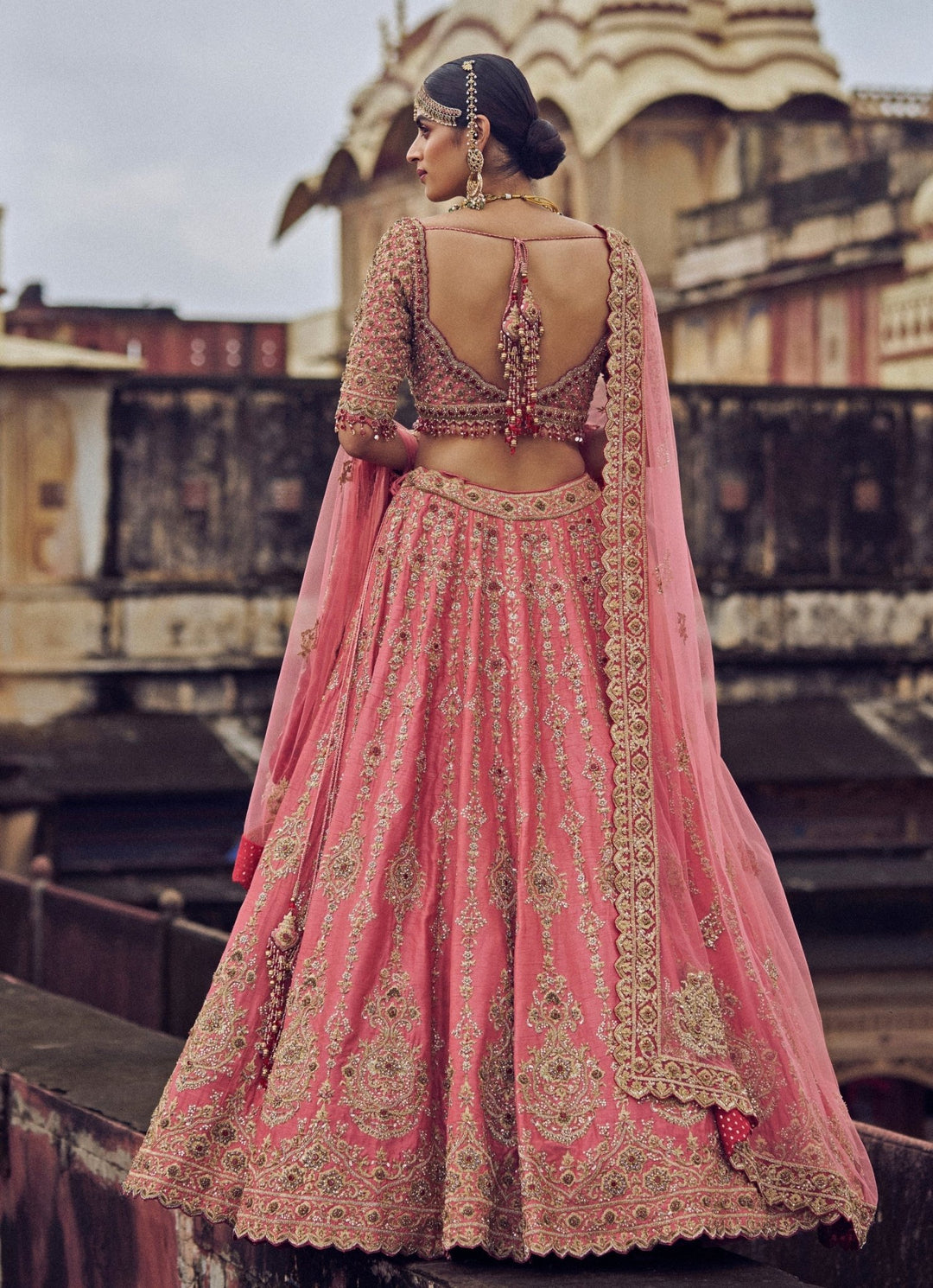 Rose Pink Silk Embroidered Lehenga Nitika Gujral - Fabilicious Fashion