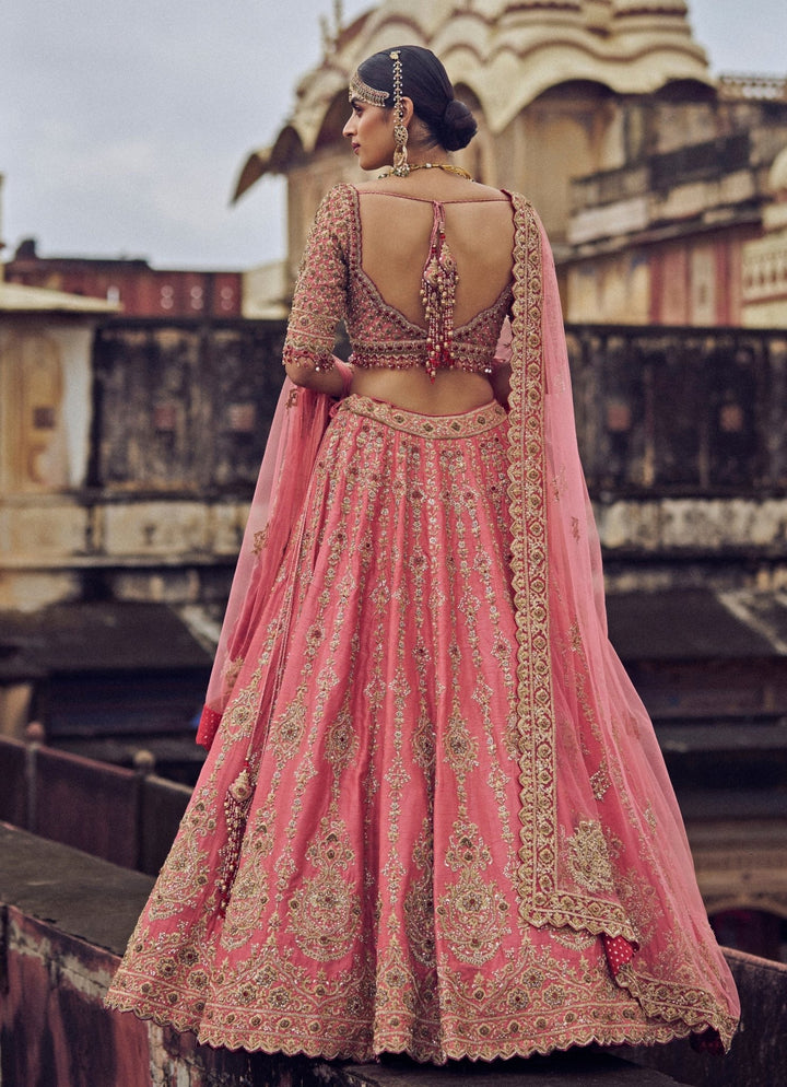 Rose Pink Silk Embroidered Lehenga Nitika Gujral - Fabilicious Fashion